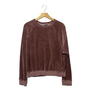 Women's Brown Velvet Sweater